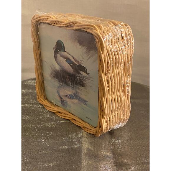Vtg 80s Basket of Six Mallard Duck Coasters. Single design. Apx. 4 X 4 in. NIB - Picture 6 of 11